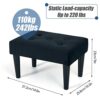 BRIAN & DANY Small Footstool Ottoman, Velvet Wooden Foot Stool Ottoman with Wood Legs, Sofa Footrest Extra Seating for Living Room Entryway Offic