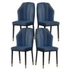 dining chair Kitchen Dining Room Furniture Chairs Modern Dining Chairs Set Of 4 Water Proof PU Leather Kitchen Chair with Metal Legs，High Back So