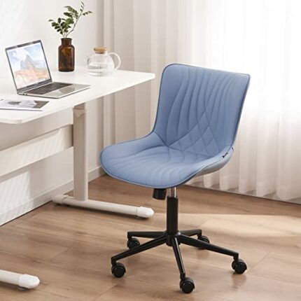 YOUTASTE Ergonomic Office Desk Chair Faux Leather with Wheels Adjustable Home Vanity Chairs Modern Padded Swivel Lounge Chairs Rocking Computer T