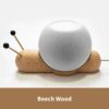 Cute Stand for Homepod Mini Real Wood Stable Non-slip Smart Desktop Holder for Home pod Mini Speaker (Khaki)