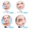 Bncxdc Magnifying Mirror, Bathroom Mirror, 2 Pieces Makeup Mirrors 5/15X Magnifying, Compact Hand Mirror 360 Rotation Double Sided, Travel Vanity