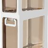 Bathroom Floor Cabinet Storage with 4 Drawers and Casters, Corner Floor Cabinet Large Capacity Narrow Dresser Tower Vertical Storage for Bathroom