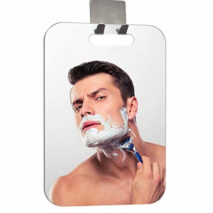 Deluxe Large Fogless Shower Mirror, Fogless Shaving Mirror(7.48 in X 11 ​in), Anit-Fog Shaving Mirror with Razor Hook, Fog Free Wall Hanging Make