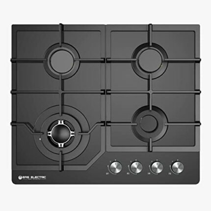 EAS ELECTRIC SMART TECHNOLOGY - EMH463CGB - Gas hob 60 cm Glass, 4 burners with safety valve on burners, Prepared for butane gas but includes nat
