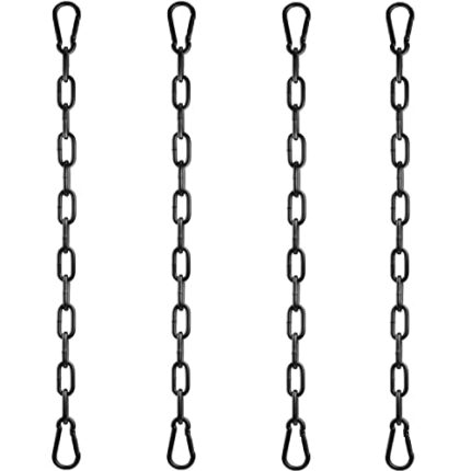 4 Pcs Hanging Chair Chain Steel Chain Heavy Duty Chain with 8 Pcs Carabiners, Garden Swing Chains Ø4mm 50cm Metal Hammock Chain for Swing Hanging