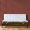 Circles Home Futon Mattress Topper - 100% Cotton - Plush Down Alternative Quilted - Full Size White