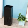 WALNUTA Metal Umbrella Stand Rack, for Canes Walking Sticks, Square Free Standing Umbrella Holder, with Hooks (Color : Svart)