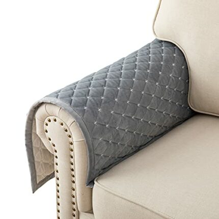 Couch Cover,Sofa Cover,Armrest Covers,Backrest Covers,Anti-Slip Armchair Slipcovers for Dogs Cats Pet Loveseat Recliner Leather L Shaped,Light Gr