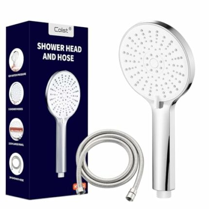 Colist Shower Head and Hose 2M,High Pressure Shower Heads with 5 Spray Modes,Boosting Shower Head,Powerful Shower Head for Low Water Pressure