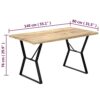 vidaXL Solid Mango Wood Dining Table Kitchen Dinner Living Room Furniture Computer Study Desk Workstation Stand 140x80x76cm