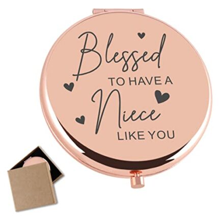 Cawnefil Niece Gifts from Auntie Compact Makeup Mirror Birthday Gifts for Nieces from Aunt Birthday Gift for Niece from Uncle Wedding Graduate Gi