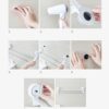 Towel Rail Wall Mounted Towel Holder Stainless Steel Towel Rack Bathroom Suction Cup With Two Hooks Simple Kitchen Toilet Double Pole No Drilling