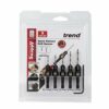 Trend Snappy 5-Piece Countersink & Drill Set for No4-No12 Gauge Screws, Quick Release, Pilot Holes & Countersinks in One Go, SNAP/CS/SET