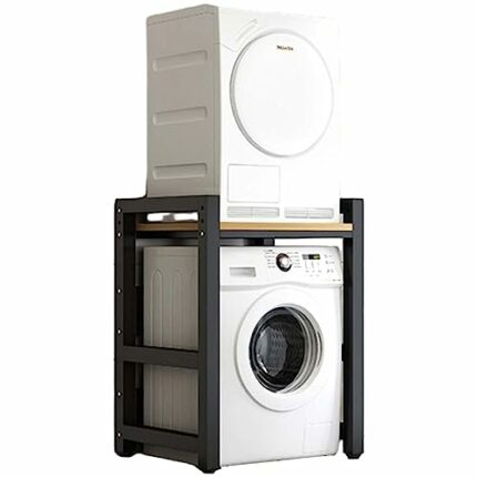 Adjustable Height Dryer Stand, Storage Rack over washing machine storage unit, Portable Stacking Kit for home garden Front Loader Washing Machine