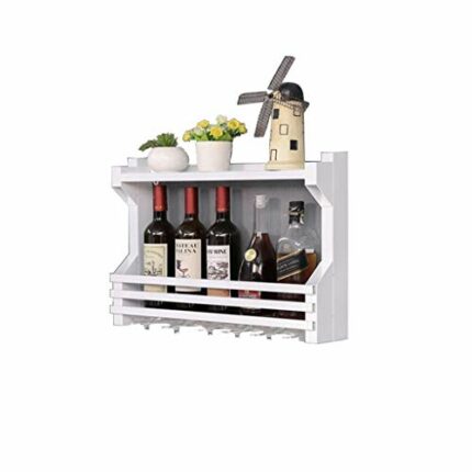PIBM Stylish Simplicity Wine Shelf European Wrought Iron Wine Rack, Wall Hanging Wine Rack, Creative Restaurant Decoration Wine Cabinet, Gold , 8