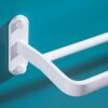 Towel Rack Aluminum Towel Rail Double pole Towel Holder Wall Mounted Bathroom Kitchen Accessories White paint surface Screws Mounting