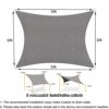 WAIZHIUA 2mx3m Sun Shade Sail Waterproof Sails Canopy 98% UV Block Outdoor Garden Sun Sail Sunscreen Awning Canopy with Fixing Kit for Patio Gard