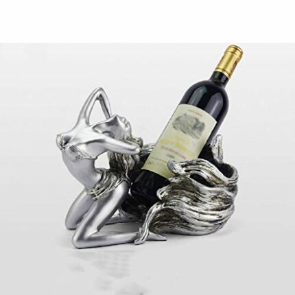 DLOETT Resin Wine Rack- Wine Rack Wine Rack Home Bar Kitchen Accessories Resin Beauty Girl Model Wine Holder Home Decoration Creative Wine Shelf