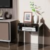 solaround Clear Acrylic End Table 2-Tier Bedside nightstand for Living Room Bedroom Home Decor (Black)