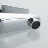 Bathroom Taps Modern Silver Sink Mixer Tap Single Lever Solid Brass Hot Cold Mixer Basin Faucet, Polished Chrome