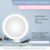 15x Magnifying Mirror with Light & Tweezers - Lighted Makeup Mirror with Strong Magnification for Precise Makeup, Plucking, Lighted Magnified Mir