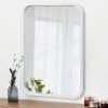 AOAOPQ 45x65 cm Green Wall Bathroom Mirror Horizontal Vertical for Vanity Rectangle Large Bathroom Mirror Vanity Mirror Anti Rust Hangs Horizonta