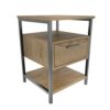 DECOROTIKA - Alba Nightstand Bedside Table – Modern and pratical - Black and Oak Colour