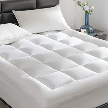 DREAMHOUR Full Size Mattress Pad Thick Breathable Mattress Topper Soft Quilted Fitted Mattress Cover with Deep Pocket Fits 8-18 Inch (54x75 Inche