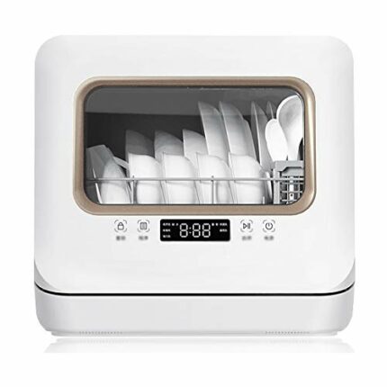 DSFEOIGY Small Portable Dishwasher Fully Automatic Compact Desktop Dishwasher Suitable for Various Kitchens