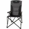 BRUNNER Raptor Recliner Folding Chair, Polyester, Black
