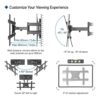 BONTEC TV Wall Bracket for 37-80 inch LED LCD Flat & Curved Screen, Swivel Tilt TV Wall Mount Full Motion, Heavy Duty Strong Solid Dual Arms up t