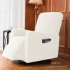 subrtex Recliner Chair Cover Stretch Recliner Slipcover 1 Piece Furniture Protector Anti Slip (Cream)