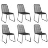vidaXL Garden Dining Set 7 Piece Outdoor Seating Patio Furniture Dining Set Table and Chair Lounge Seat Dinner Table Armchair Black