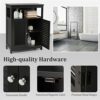 Bathroom Storage Cabinet Wood Floor Cabinet With Double Louvered Doors Black Bathroom Cabinet