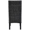 vidaXL 6x Dining Chair Kubu Rattan and Mango Wood Black Kitchen Furniture Seat