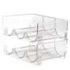 AyeVision Set of 2 Water Bottle Rack Tins Organizer Holder Stackable Plastic Countertop Wine Rack Cans Storage for Cabinet Kitchen Pantry Organiz