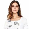 Bonateks, Pure Linen Shirt with Embroidery and Buttons on The Front, 100% Linen, UK Size: 8, US Size: S, Tops, White - Made in Italy, White, 10