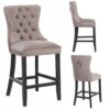 PS Global Adrianna Barstool, Comfortable and Stylish Fabric With Chrome Knockerback Luxurious Upholstery, Velvet Barstool, Easy Clean Fabric, Mod