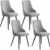 dining chair Kitchen Dining Room Furniture Chairs Dining Chairs Set Of 4,Kitchen Leather Chairs Iron Skeleton Adjustable Feet with Backrest Padde