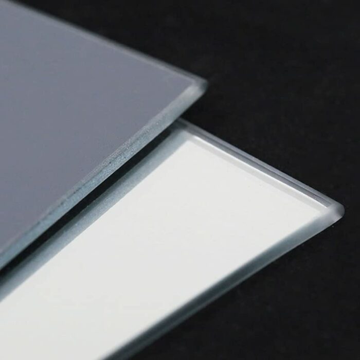 CURTEK 4 Pieces Full Length Wall Mirror Tiles 9.8x9.8 Inch Self Adhesive Door Mirror Unbreakable Wall Frameless Mirror Aesthetic Room Decor Mirro