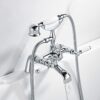 Traditional Bathtub Mixer Tap,Luckyhome Victorian Bath Shower Mixer Tap with Hand Held Shower
