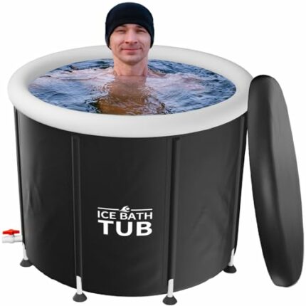 Ice Bath Tub - 85cm Extra Large Cold Plunge Tub with Lid, Portable Ice Bathtub Outdoor for Athletes Recovery, Great for Adults' Post Workout Cold