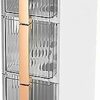 4 Tier Narrow Bathroom Floor Cabinet for Gaps, Toilet Paper Drawer Cart Storage Tower with Clear Drawers and Easy Pull Handle Vertical Storage Un