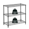 Actask Trolley on Wheels, 3-Tier Shelving Storage Unit with Height-Adjustable Shelves Metal Rack, 500lbs Max Weight Capacity for Laundry Bathroom