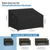 VANSHEIM 2-Seater Deep Lounge Sofa Cover Garden Outdoor Furniture Sofa Protector Outdoor Sofa Covers Waterproof 2 Seater Outdoor Rattan Sofa Cove