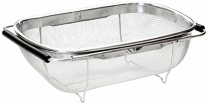 Premier Housewares Kitchen Sink Strainer Wire Mesh Over Sink Colander Rice Strainer Sink Strainer Basket Large Sieve Dimensions (H x W x D): 11 x