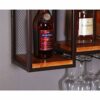 Wine Racks Kitchen Bar Unit Storage Shelves Wall Holder, Wine Bottle and Glass Holder, Wall-Mounted Wine Goblet Stemware Holder - Metal Wrought i