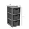 BranQ - Home essential Shelf in rattan design, plastic PP, anthracite, 29.5 x 24 x 48.7 cm