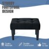 BRIAN & DANY Small Footstool Ottoman, Velvet Wooden Foot Stool Ottoman with Wood Legs, Sofa Footrest Extra Seating for Living Room Entryway Offic