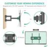 TIPTOP GEAR TV Wall Bracket for 32-60 Inch Flat & Curved TVs, Swivels Tilts Extends, Double Arm Full Motion TV Wall Mount Holds up to 45kg, Max.